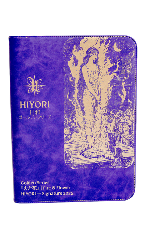 Luxury purple suede illustrated TCG card binder 9 pocket — Hiyori